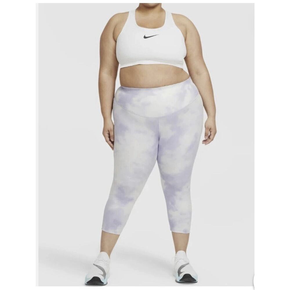 Nike One Dri-Fit Icon Clash Tie Dye Crop Leggings (DA0339-084) Womens Size 3X